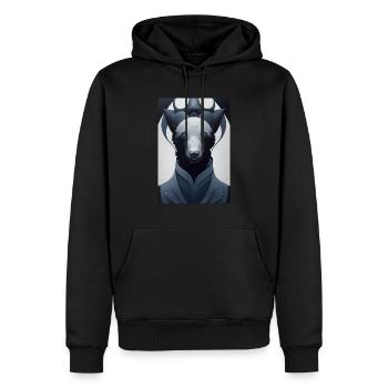 Panda Bär Eisbär Comic Portrait - Männer Premium Bio Hoodie - Schwarz - Vorne - Nico (187cm)