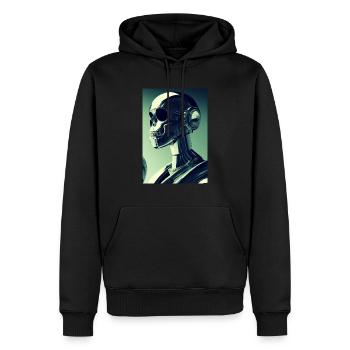 Robot Skull Punk - Men’s Premium Organic Hoodie - black - Front - Nico (187cm)