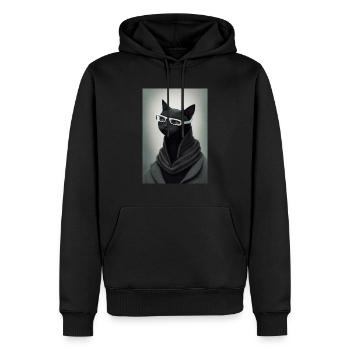 Black Cat Human Glasses - Men’s Premium Organic Hoodie - black - Front - Nico (187cm)