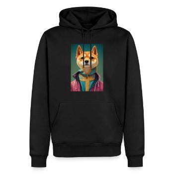 Shiba Dog Cute - Men’s Premium Organic Hoodie - black - Front - Nico (187cm)