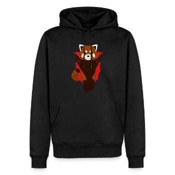 Panda roux déguisé en vampire pour Halloween - Sweat à capuche Premium bio Homme - noir - Devant - Nico (187cm)