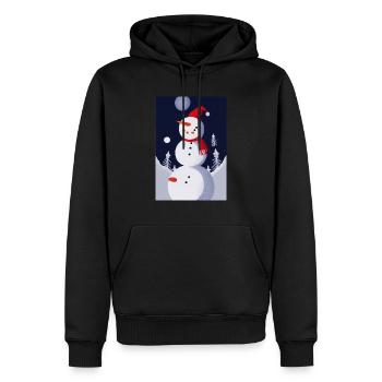 Schneeman Noël - Sweat à capuche Premium bio Homme - noir - Devant - Nico (187cm)