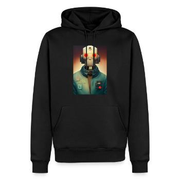 Astronaute Space Future - Sweat à capuche Premium bio Homme - noir - Devant - Nico (187cm)