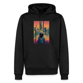 Astronaute Space Future Rocket - Sweat à capuche Premium bio Homme - noir - Devant - Nico (187cm)