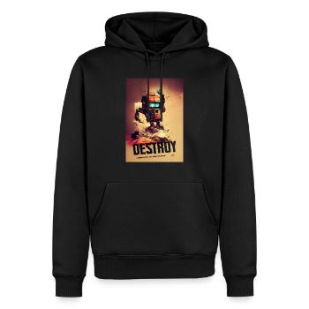 Destroy Robot Construction Site - Men’s Premium Organic Hoodie - black - Front - Nico (187cm)