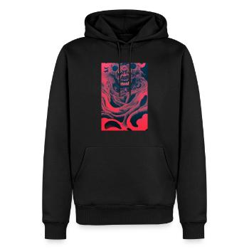 Masque japon Hannya Demon Judo Fight Warrior Devil - Sweat à capuche Premium bio Homme - noir - Devant - Nico (187cm)