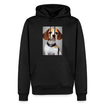 Adorables Chiots - Sweat à capuche Premium bio Homme - noir - Devant - Nico (187cm)