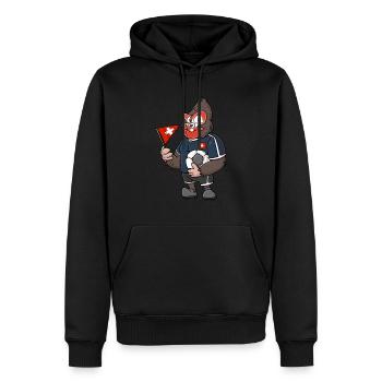 Gorille suisse - Sweat à capuche Premium bio Homme - noir - Devant - Nico (187cm)