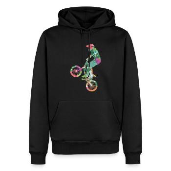 Fahrrad Stunt Tricks Radfahrer BMX - Männer Premium Bio Hoodie - Schwarz - Vorne - Nico (187cm)