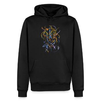 Abstrait - Sweat à capuche Premium bio Homme - noir - Devant - Nico (187cm)