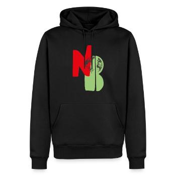 N O B III - Männer Premium Bio Hoodie - Schwarz - Vorne - Nico (187cm)