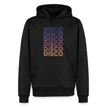 Disco Retro - Männer Premium Bio Hoodie - Schwarz - Vorne - Nico (187cm)