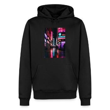 London Street Life II - Sweat à capuche Premium bio Homme - noir - Devant - Nico (187cm)