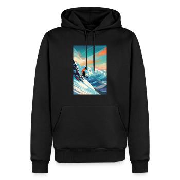 Snowboarder III - Männer Premium Bio Hoodie - Schwarz - Vorne - Nico (187cm)