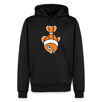 Humour petit poisson clown - Sweat à capuche Premium bio Homme - noir - Devant - Nico (187cm)