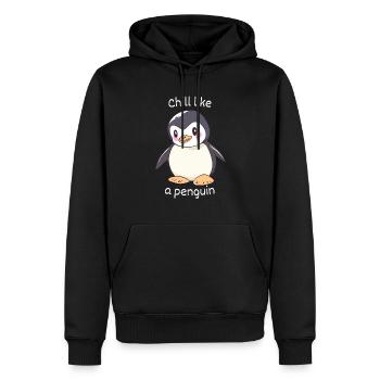 Détendez-vous comme un pingouin - Sweat à capuche Premium bio Homme - noir - Devant - Nico (187cm)