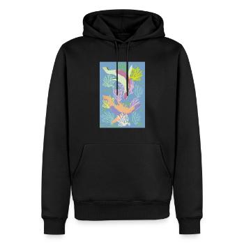 Unterwasser Robben 24 - Männer Premium Bio Hoodie - Schwarz - Vorne - Nico (187cm)