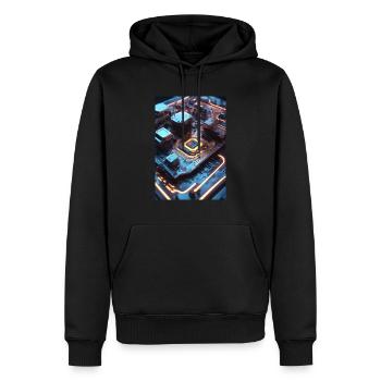 Carte - Sweat à capuche Premium bio Homme - noir - Devant - Nico (187cm)