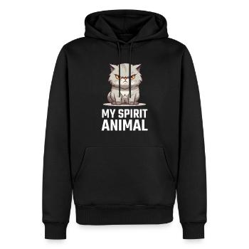 Katze Spirit Animal Wütend Lustig - Männer Premium Bio Hoodie - Schwarz - Vorne - Nico (187cm)