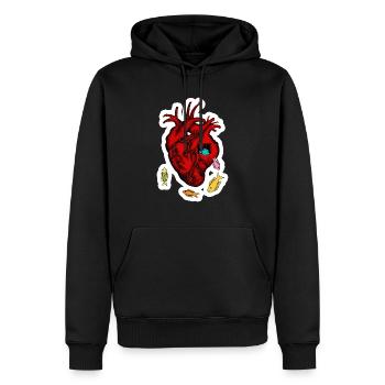 Cœur de plage - Sweat à capuche Premium bio Homme - noir - Devant - Nico (187cm)