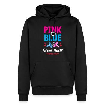 Le grand-oncle rose ou bleu vous aime Le genre révèle - Sweat à capuche Premium bio Homme - noir - Devant - Nico (187cm)