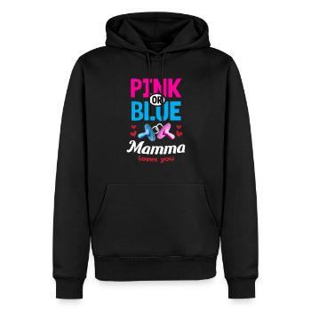 Mamma rose ou bleue vous aime Gender Reveal Party - Sweat à capuche Premium bio Homme - noir - Devant - Nico (187cm)