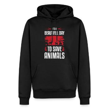 tierscützer tiere - Männer Premium Bio Hoodie - Schwarz - Vorne - Nico (187cm)
