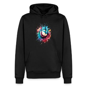 Volleyball Motiv Colorflash Bunt Frauen Mädchen - Männer Premium Bio Hoodie - Schwarz - Vorne - Nico (187cm)