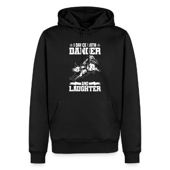Cowboy - Männer Premium Bio Hoodie - Schwarz - Vorne - Nico (187cm)