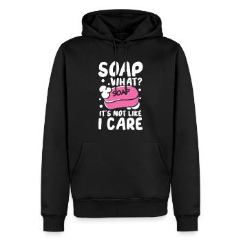 Soap What? It's Not Like I Care für einen - Männer Premium Bio Hoodie - Schwarz - Vorne - Nico (187cm)