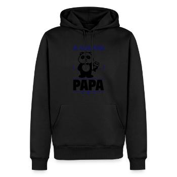 Je vais être papa, futur papa,bientôt père - Sweat à capuche Premium bio Homme - noir - Devant - Nico (187cm)