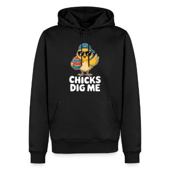 Funny Chicks Dig Me Cool Easter Day Gift - Sweat à capuche Premium bio Homme - noir - Devant - Nico (187cm)