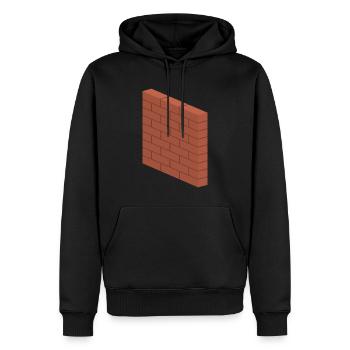 Ziegelmauer - Konstruktion Mauerwerk Gebäude Maurer - Männer Premium Bio Hoodie - Schwarz - Vorne - Nico (187cm)