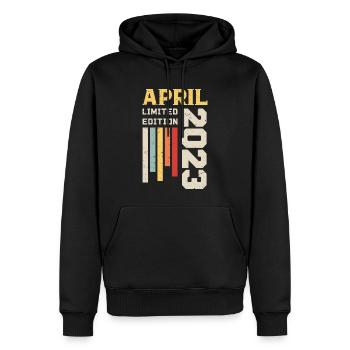 April 2023 - Geburtstagsgeschenk April 2023 April - Männer Premium Bio Hoodie - Schwarz - Vorne - Nico (187cm)