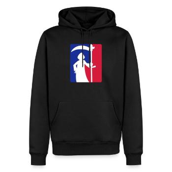 Tot, aber lustig - Männer Premium Bio Hoodie - Schwarz - Vorne - Nico (187cm)