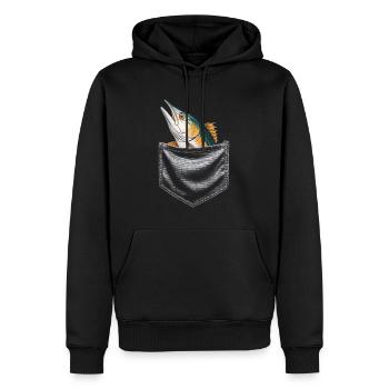 Tarpon - Männer Premium Bio Hoodie - Schwarz - Vorne - Nico (187cm)