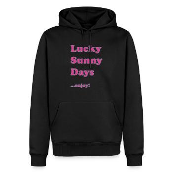 LuckySunnyDays - Männer Premium Bio Hoodie - Schwarz - Vorne - Nico (187cm)