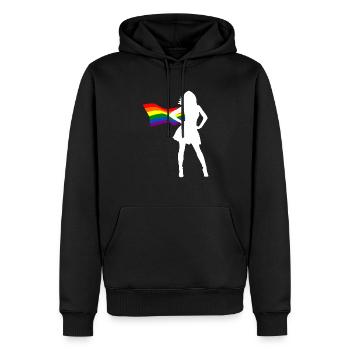 LGBT Flag Superhero Lesbienne Lesbienne CSD Queer Gay - Sweat à capuche Premium bio Homme - noir - Devant - Nico (187cm)