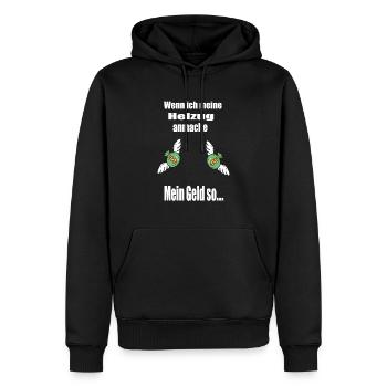 Money Heatwave,Lustig,Geschenkidee,Lustige Sprüche - Männer Premium Bio Hoodie - Schwarz - Vorne - Nico (187cm)