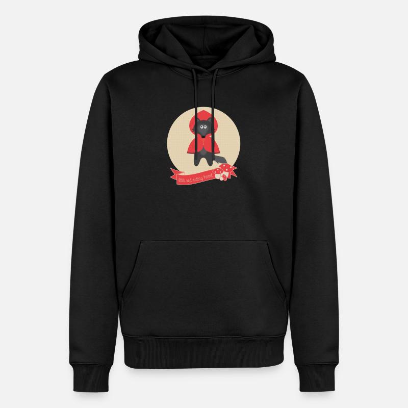 Wolf Rotkäppchen - Männer Premium Bio Hoodie - Schwarz