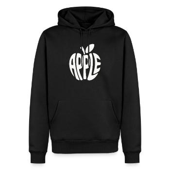 Pomme - Logo Cool Fruit - Sweat à capuche Premium bio Homme - noir - Devant - Nico (187cm)