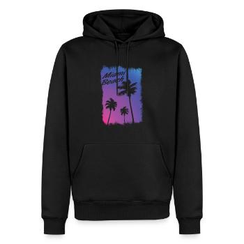 Miami Beach Retro - Männer Premium Bio Hoodie - Schwarz - Vorne - Nico (187cm)