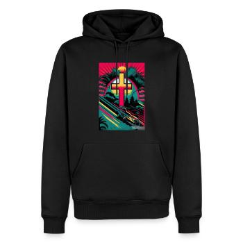 Easter Christianity Gift - Men’s Premium Organic Hoodie - black - Front - Nico (187cm)