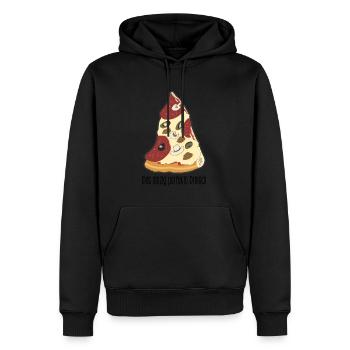 Pizza - das einzig perfekte Dreieck - Männer Premium Bio Hoodie - Schwarz - Vorne - Nico (187cm)
