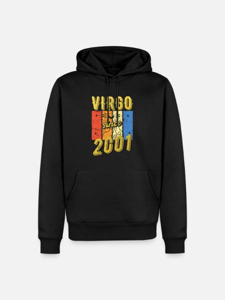 Virgo 2001 Zodiac Birthday Gift - Men’s Premium Organic Hoodie - black