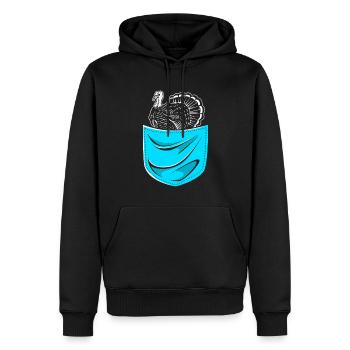 Chasse à la dinde Chasse à la dinde Thanksgiving - Sweat à capuche Premium bio Homme - noir - Devant - Nico (187cm)