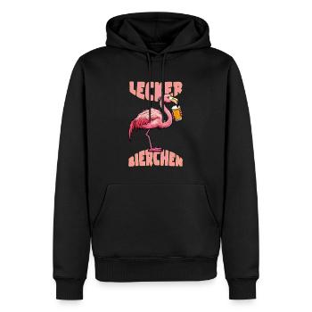 Lecker Bierchen X Flamingo mit Bier lustiges - Männer Premium Bio Hoodie - Schwarz - Vorne - Nico (187cm)