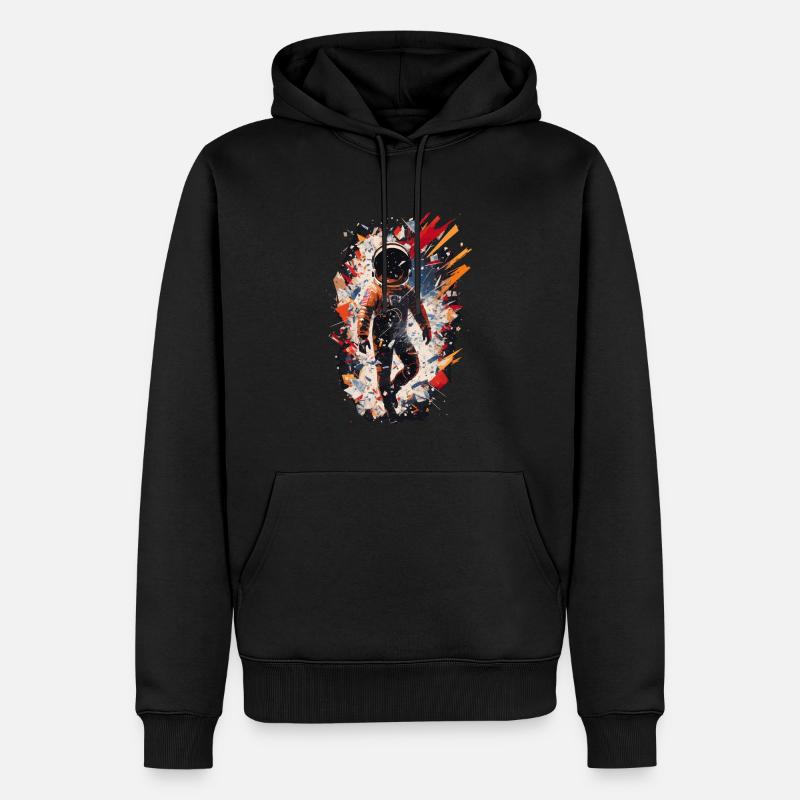 Astronaute perdu dans l’espace - Splash Art Illustration - Sweat à capuche Premium bio Homme - noir