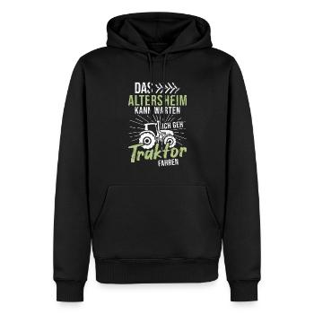 Landwirt Rentner Traktor Opa Bauernhof Rente - Männer Premium Bio Hoodie - Schwarz - Vorne - Nico (187cm)