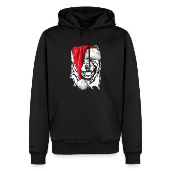 Père Noël américain Akita Chiens Wilsigns - Sweat à capuche Premium bio Homme - noir - Devant - Nico (187cm)